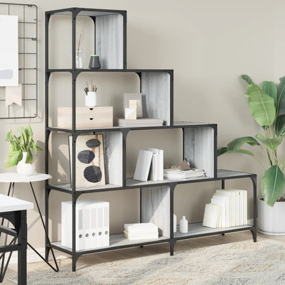 vidaXL Libreria 4 Ripiani Grigio Sonoma 139x33,5x149 Legno Multistrato