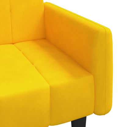 vidaXL Divano Letto a 2 Posti Giallo in Velluto