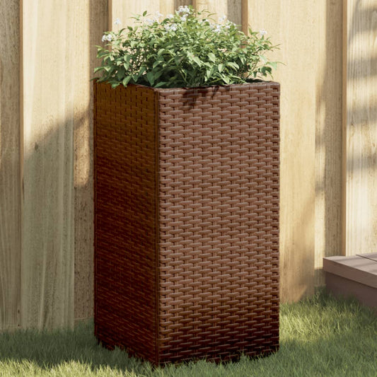 vidaXL Fioriera da Giardino Marrone 30x30x60 cm in Polyrattan