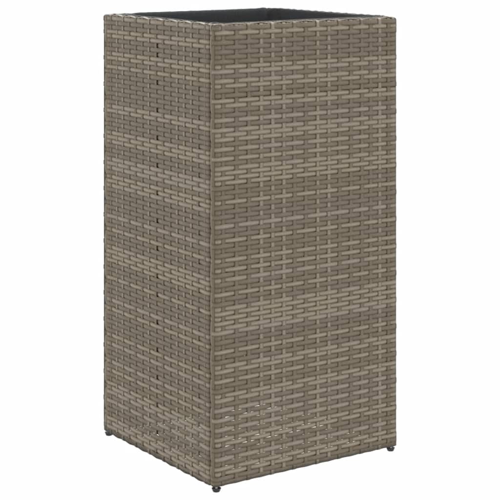 vidaXL Fioriera da Giardino Grigia 40x40x80 cm in Polyrattan VIDAXL
