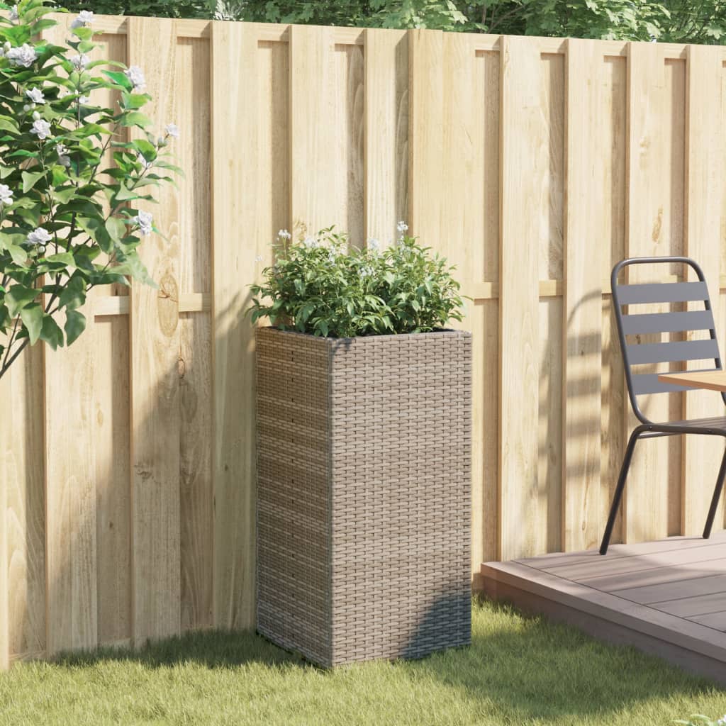 vidaXL Fioriera da Giardino Grigia 40x40x80 cm in Polyrattan VIDAXL