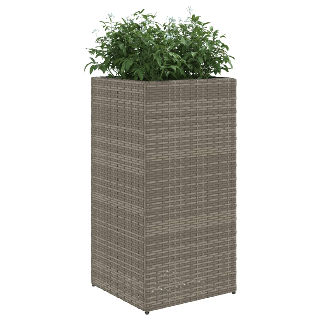 vidaXL Fioriera da Giardino Grigia 40x40x80 cm in Polyrattan VIDAXL