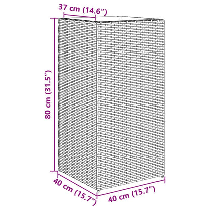 vidaXL Fioriera da Giardino Grigia 40x40x80 cm in Polyrattan VIDAXL