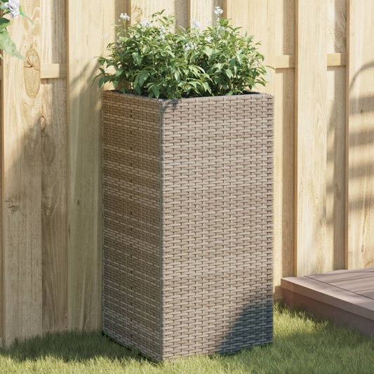 vidaXL Fioriera da Giardino Grigia 40x40x80 cm in Polyrattan VIDAXL
