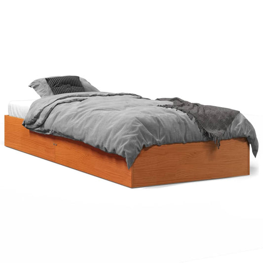 vidaXL Letto senza Materasso Marrone Cera 75x190 cm in Legno di Pino VIDAXL