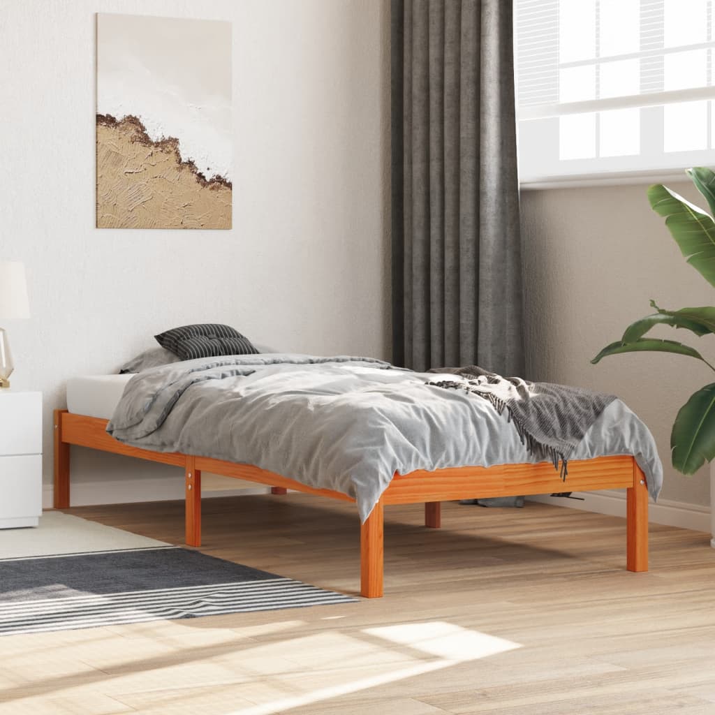 vidaXL Letto senza Materasso Marrone Cera 90x190 cm in Legno di Pino VIDAXL