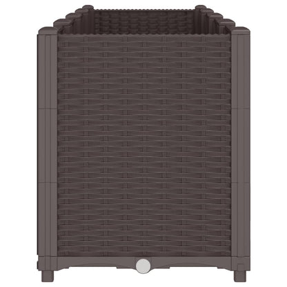 vidaXL Fioriera da Giardino Marrone 160x40x53 cm in PP