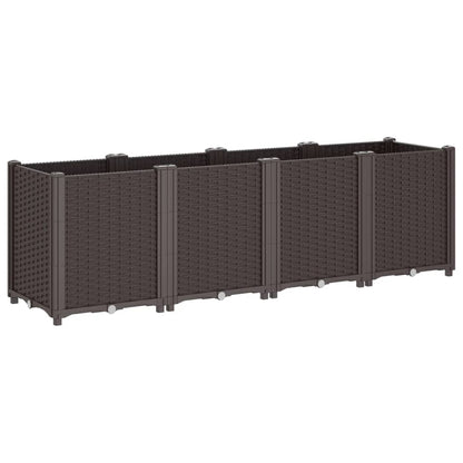 vidaXL Fioriera da Giardino Marrone 160x40x53 cm in PP