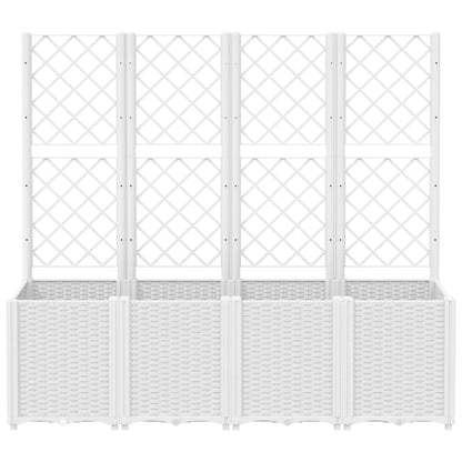 vidaXL Fioriera da Giardino con Traliccio Bianco 160x40x140 cm in PP