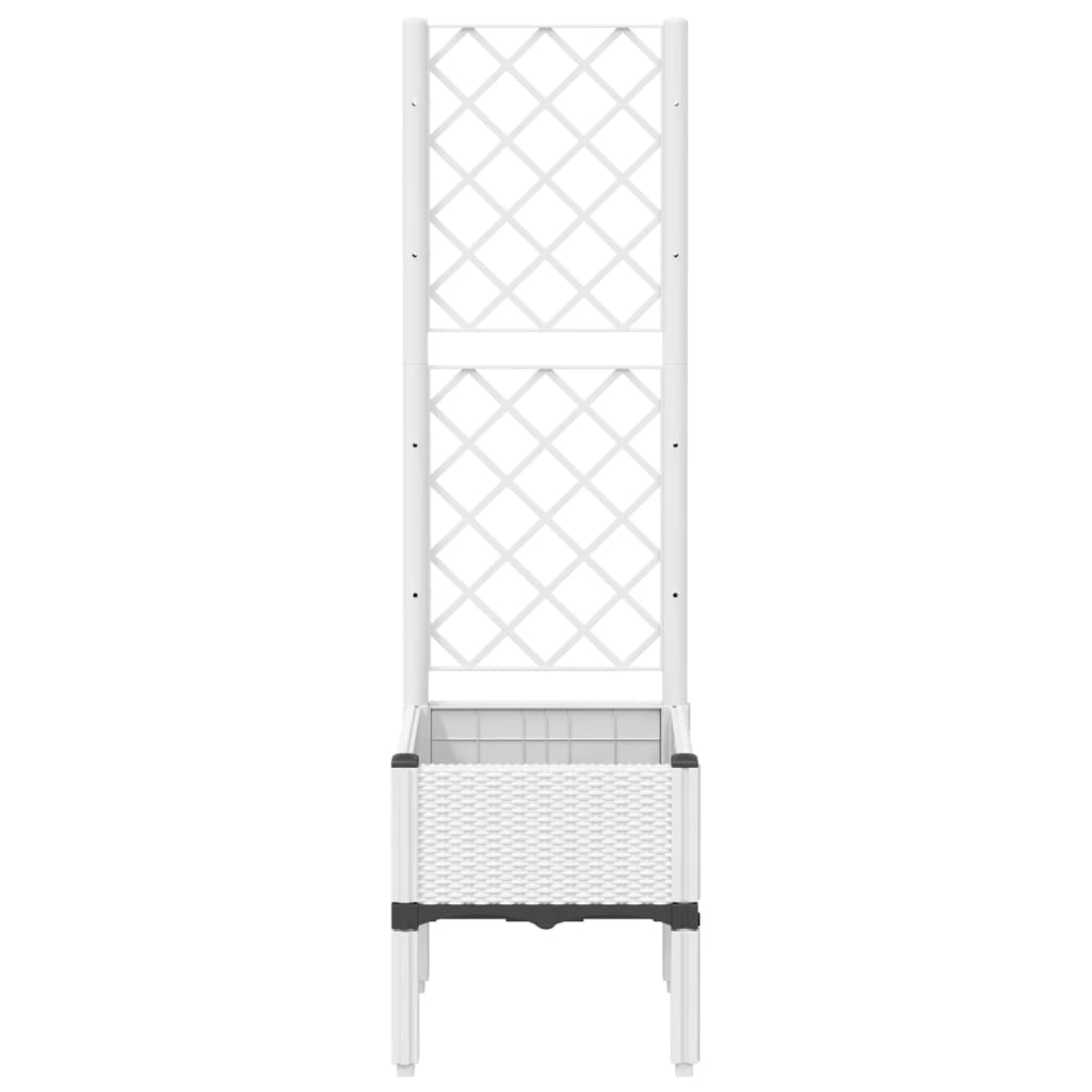 vidaXL Fioriera da Giardino con Traliccio Bianco 40x40x142 cm in PP
