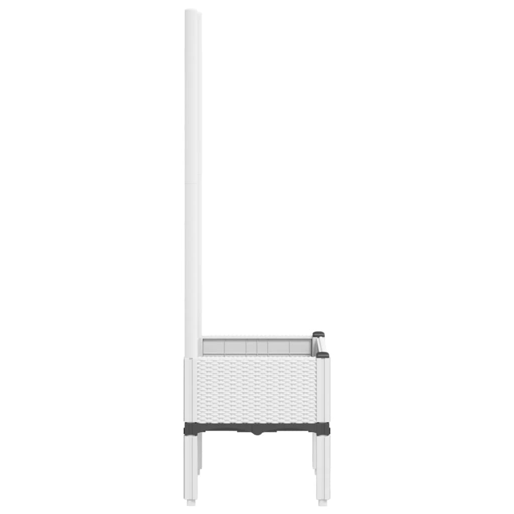 vidaXL Fioriera da Giardino con Traliccio Bianco 40x40x142 cm in PP