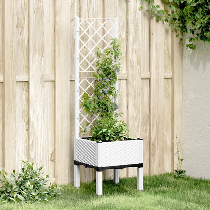 vidaXL Fioriera da Giardino con Traliccio Bianco 40x40x142 cm in PP