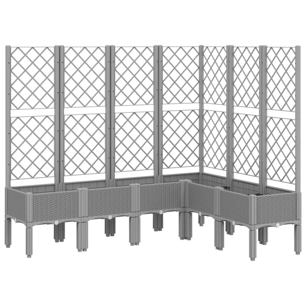 vidaXL Fioriera Giardino con Graticcio Grigio Chiaro 160x120x142 cm PP VIDAXL