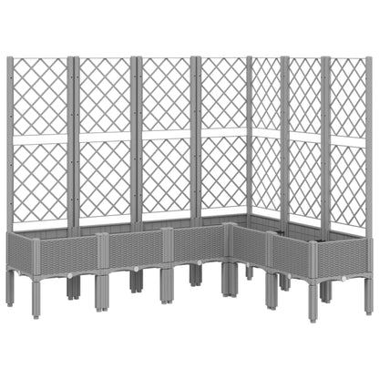 vidaXL Fioriera Giardino con Graticcio Grigio Chiaro 160x120x142 cm PP VIDAXL