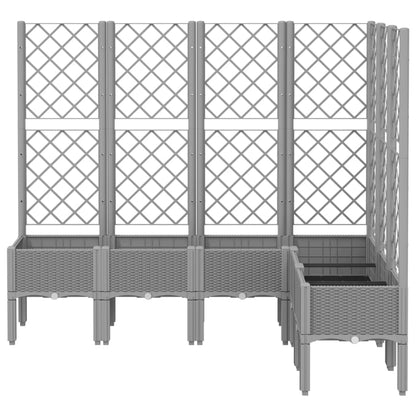 vidaXL Fioriera Giardino con Graticcio Grigio Chiaro 160x120x142 cm PP VIDAXL