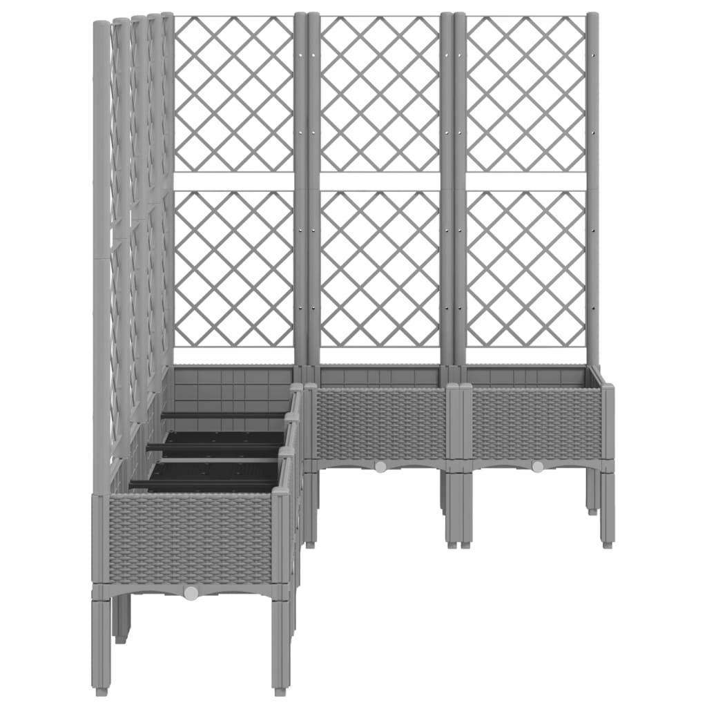 vidaXL Fioriera Giardino con Graticcio Grigio Chiaro 160x120x142 cm PP VIDAXL
