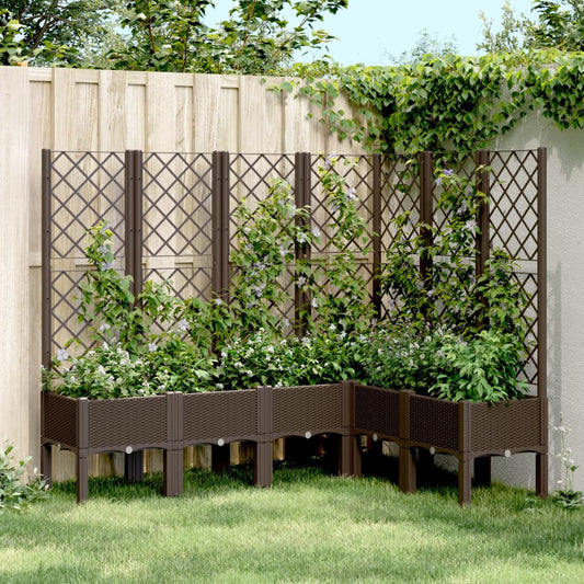 vidaXL Fioriera Giardino con Graticcio Marrone 160x120x142 cm in PP VIDAXL