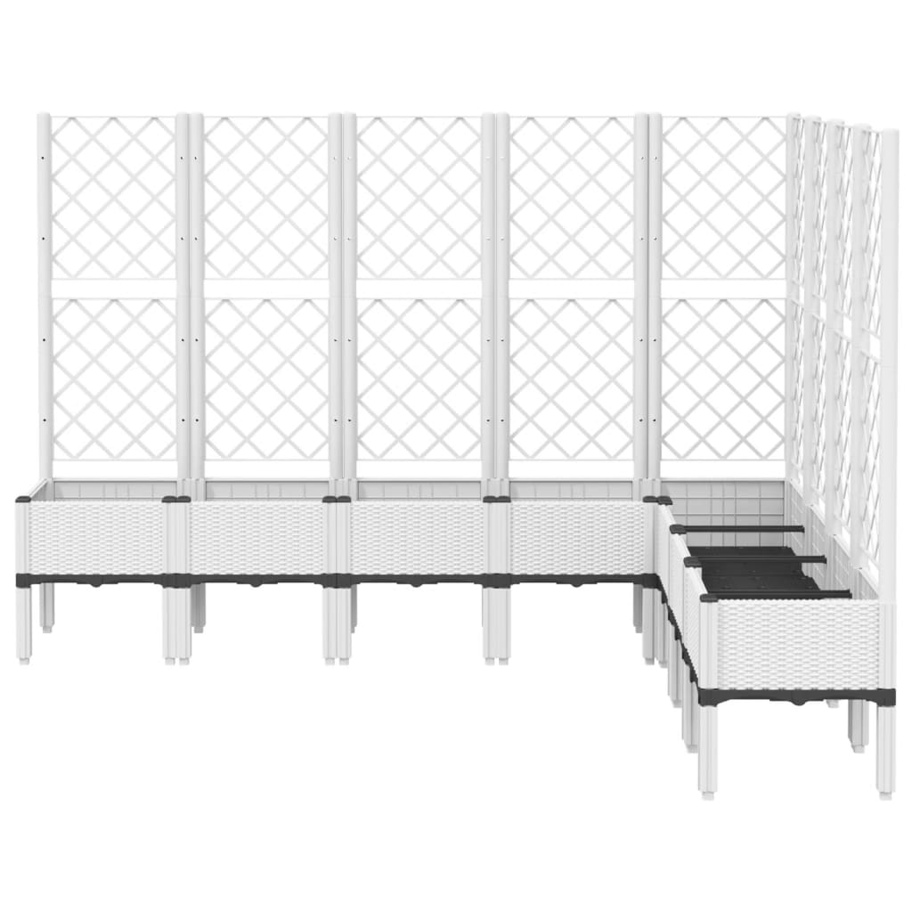 vidaXL Fioriera da Giardino con Traliccio Bianco 200x160x142 cm in PP