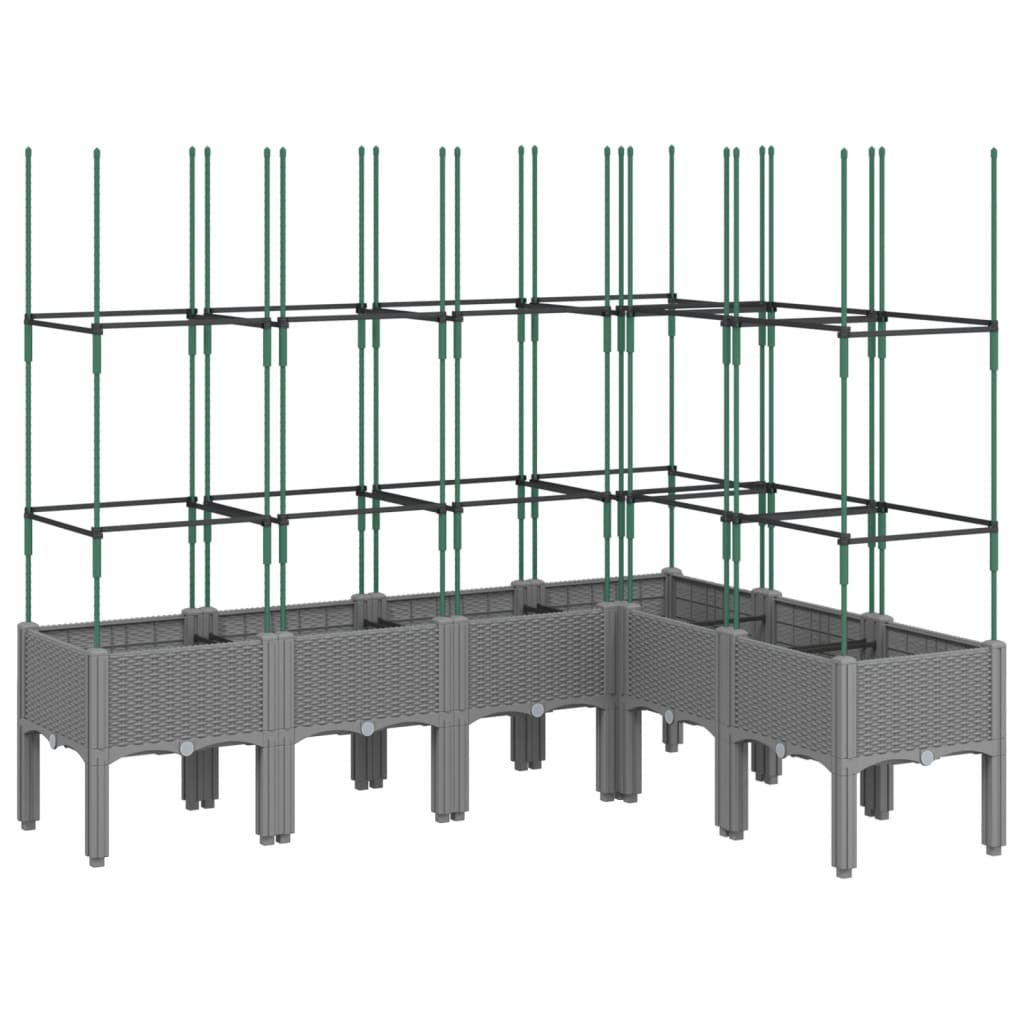 vidaXL Fioriera Giardino con Graticcio Grigio 160x120x142,5 cm PP