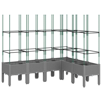 vidaXL Fioriera Giardino con Graticcio Grigio 160x120x142,5 cm PP