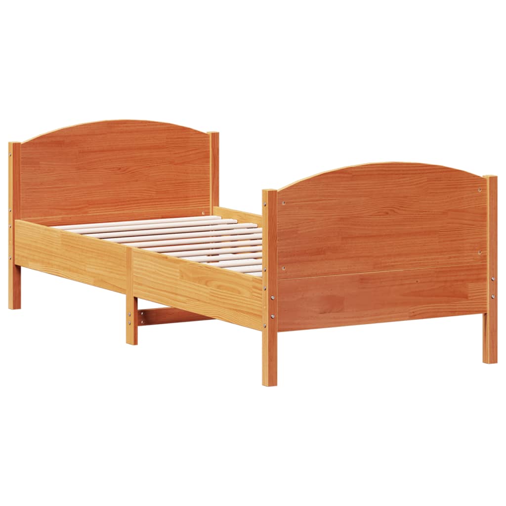 vidaXL Letto senza Materasso Marrone Cera 90x190 cm in Legno di Pino VIDAXL