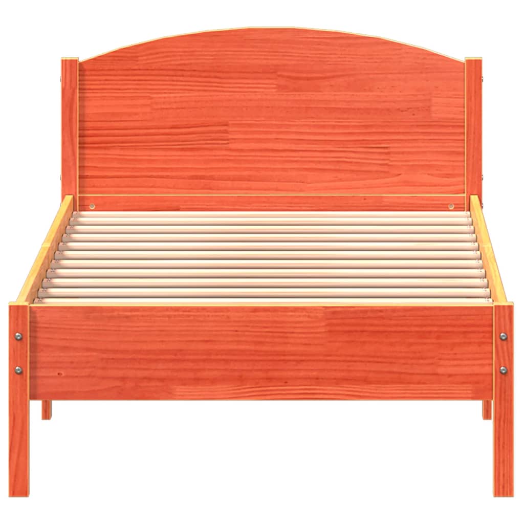 vidaXL Letto senza Materasso Marrone Cera 90x200 cm Legno di Pino VIDAXL