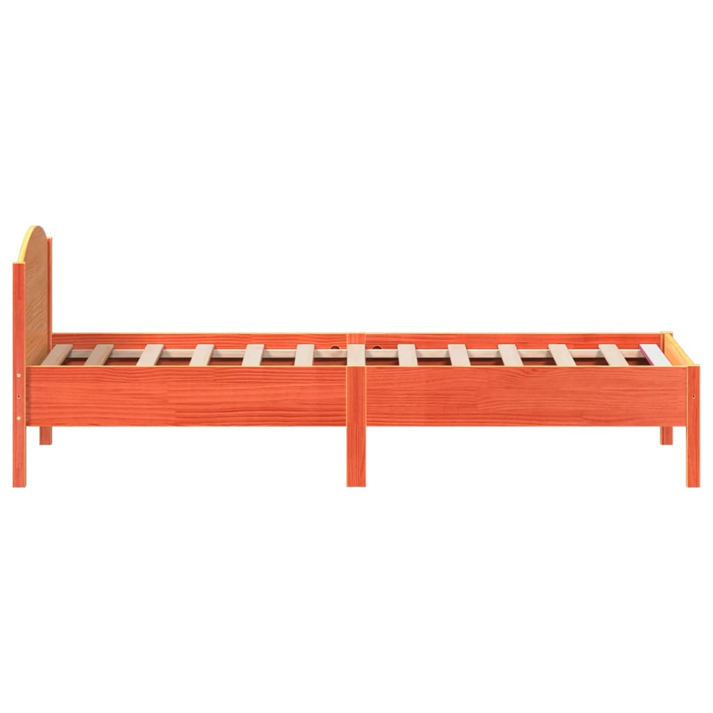 vidaXL Letto senza Materasso Marrone Cera 90x200 cm Legno di Pino VIDAXL