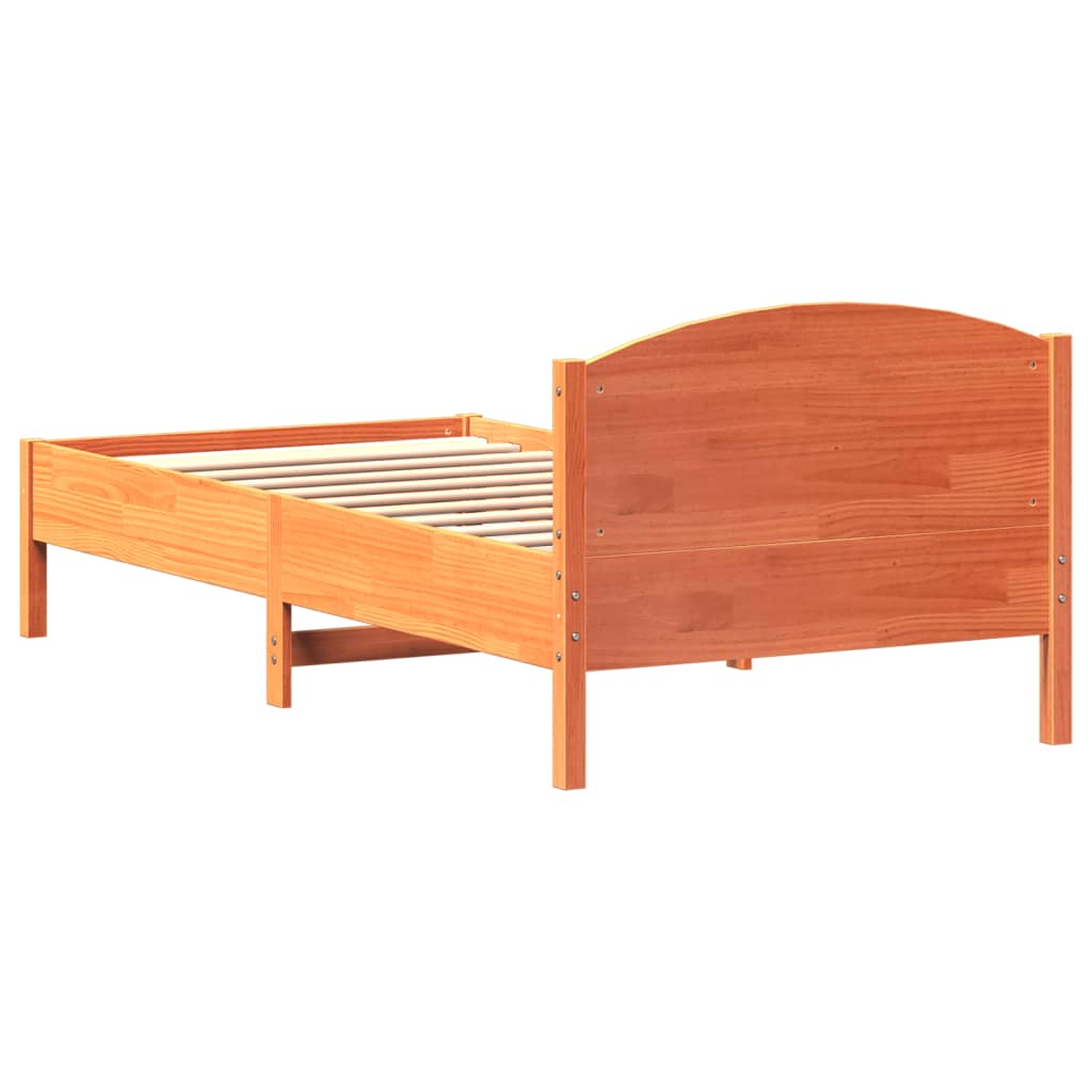 vidaXL Letto senza Materasso Marrone Cera 90x200 cm Legno di Pino VIDAXL