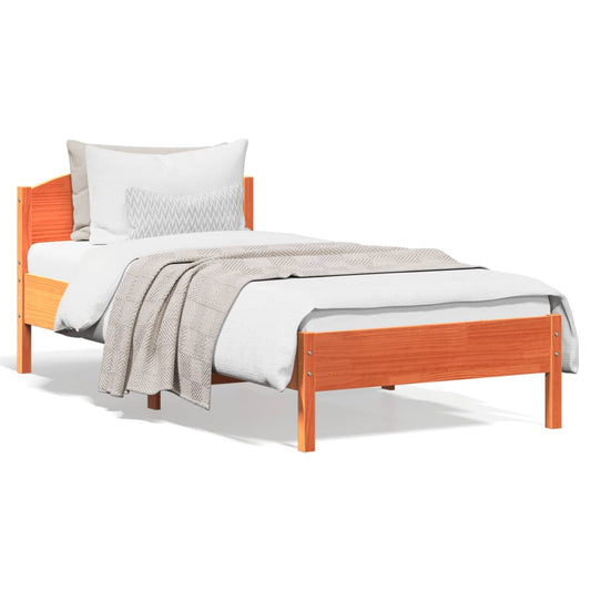 vidaXL Letto senza Materasso Marrone Cera 90x200 cm Legno di Pino VIDAXL