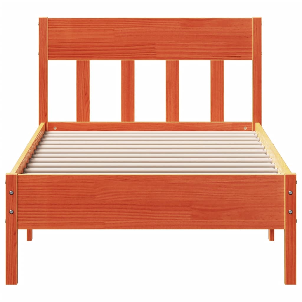 vidaXL Letto senza Materasso Marrone Cera 90x200 cm Legno di Pino VIDAXL