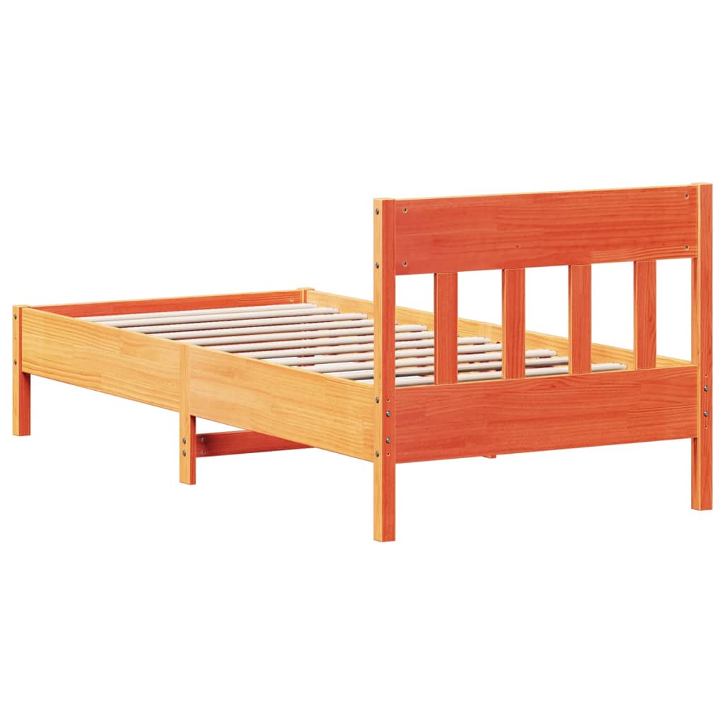 vidaXL Letto senza Materasso Marrone Cera 90x200 cm Legno di Pino VIDAXL