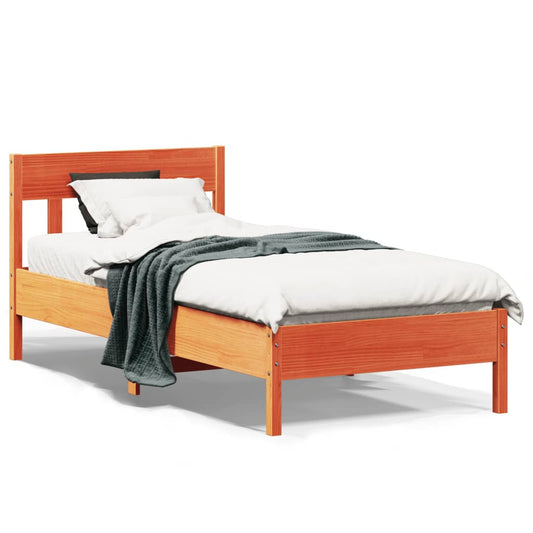 vidaXL Letto senza Materasso Marrone Cera 90x200 cm Legno di Pino VIDAXL