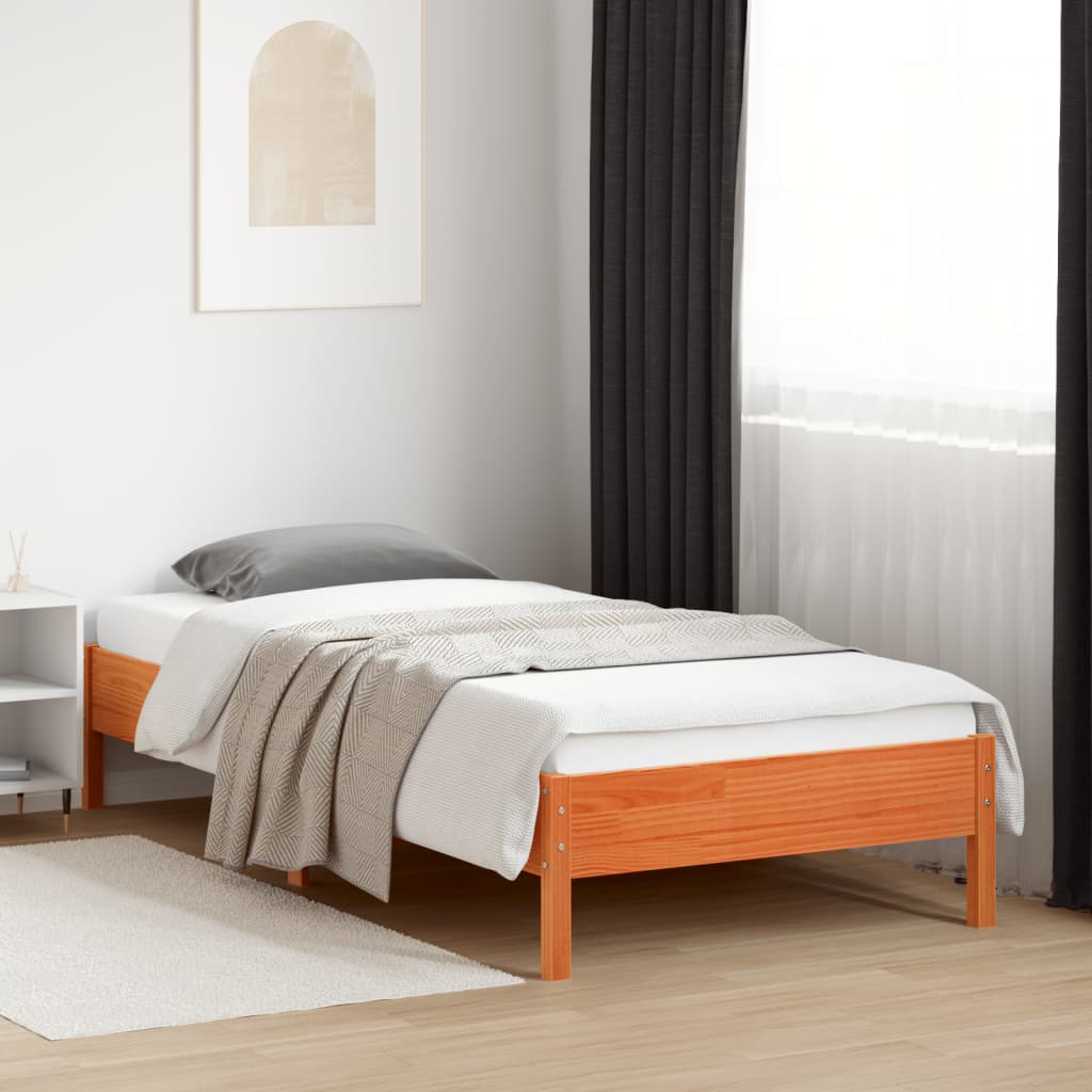 vidaXL Letto senza Materasso Marrone Cera 90x200 cm Legno di Pino VIDAXL