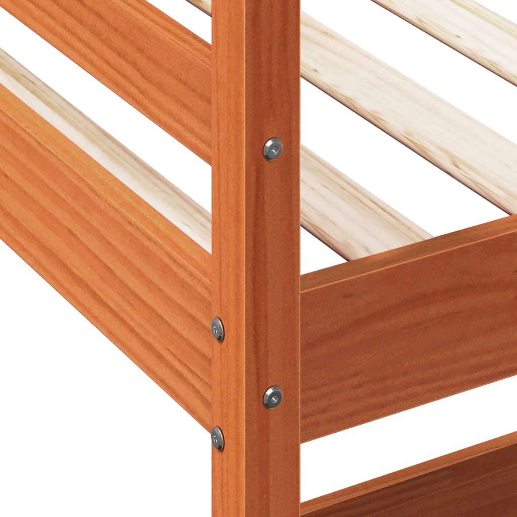 vidaXL Letto Soppalco con Scrivania Marrone Cera 90x200 cm Legno Pino