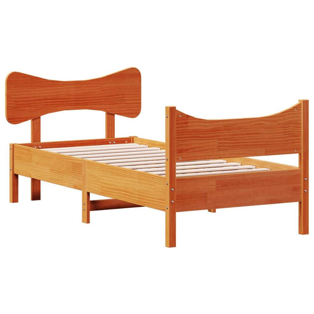 vidaXL Letto senza Materasso Marrone Cera 90x190 cm in Legno di Pino VIDAXL