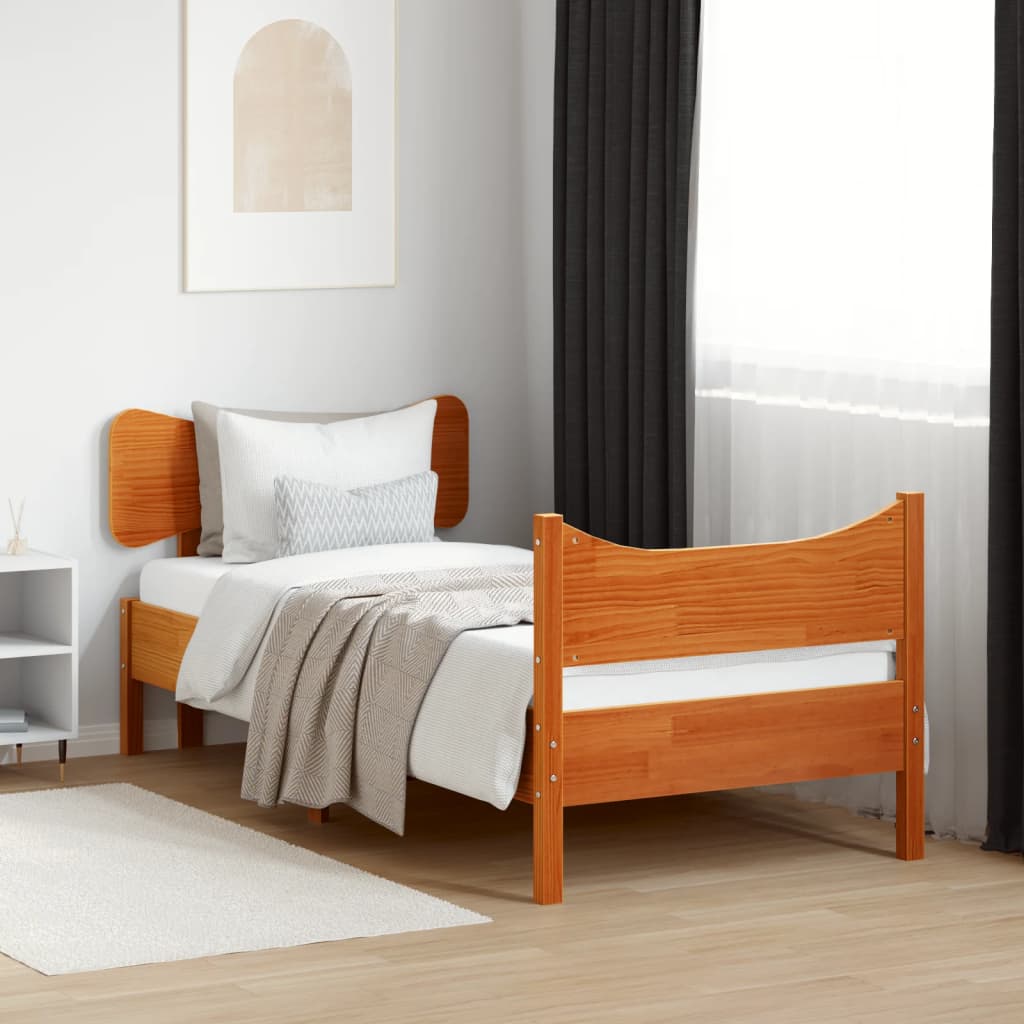 vidaXL Letto senza Materasso Marrone Cera 90x190 cm in Legno di Pino VIDAXL