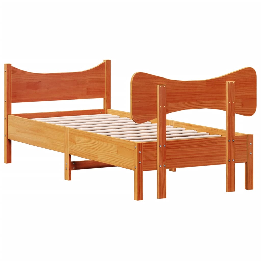 vidaXL Letto senza Materasso Marrone Cera 90x190 cm in Legno di Pino VIDAXL
