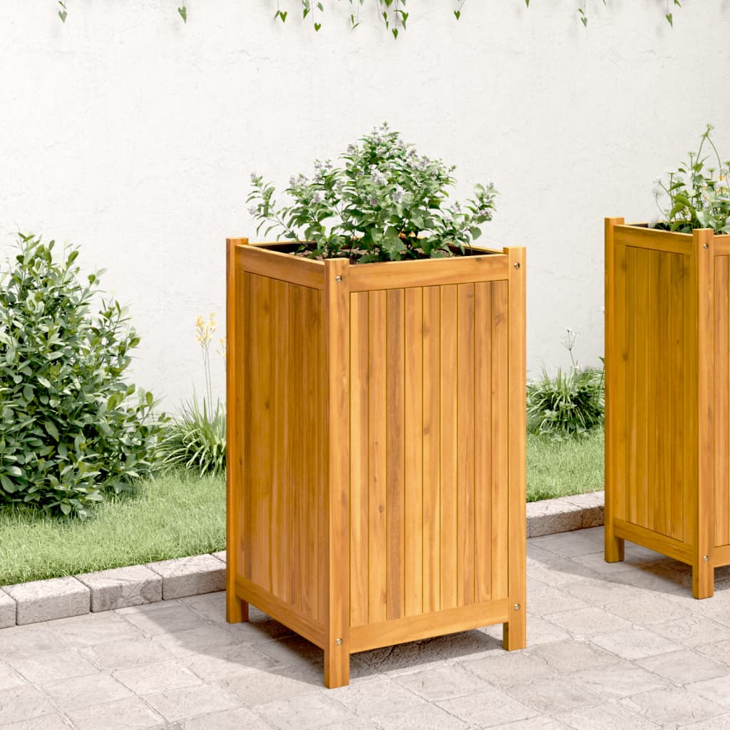 vidaXL Fioriera Giardino con Rivestimento 42x42x75 cm Massello Acacia VIDAXL