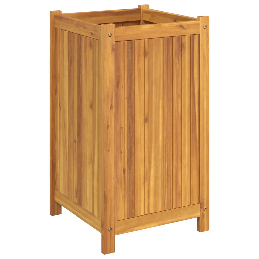 vidaXL Fioriera Giardino con Rivestimento 42x42x75 cm Massello Acacia VIDAXL