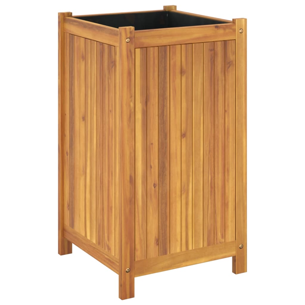 vidaXL Fioriera Giardino con Rivestimento 42x42x75 cm Massello Acacia VIDAXL