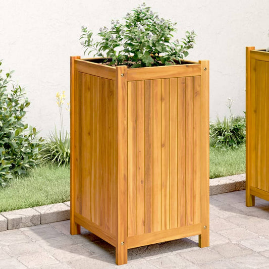 vidaXL Fioriera Giardino con Rivestimento 42x42x75 cm Massello Acacia VIDAXL