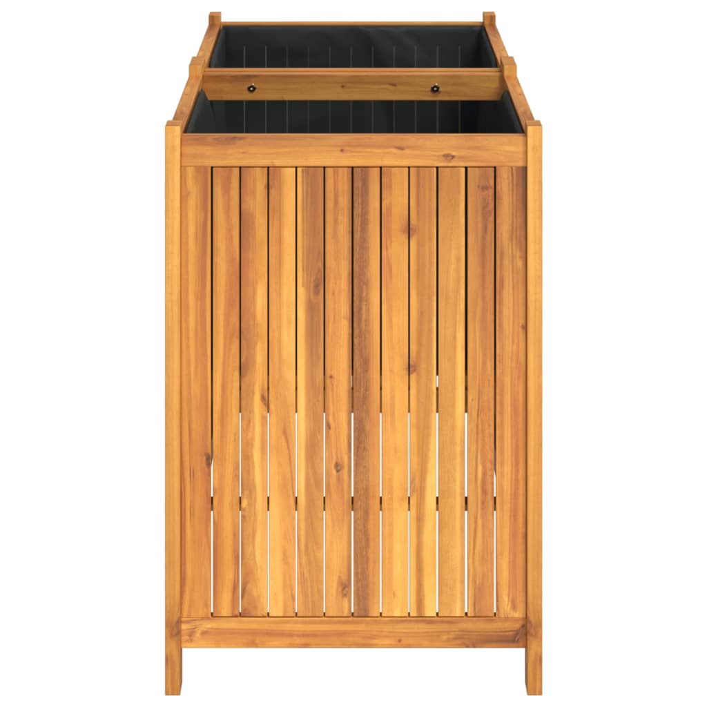 vidaXL Fioriera Giardino con Rivestimento 100x50x75 cm Massello Acacia