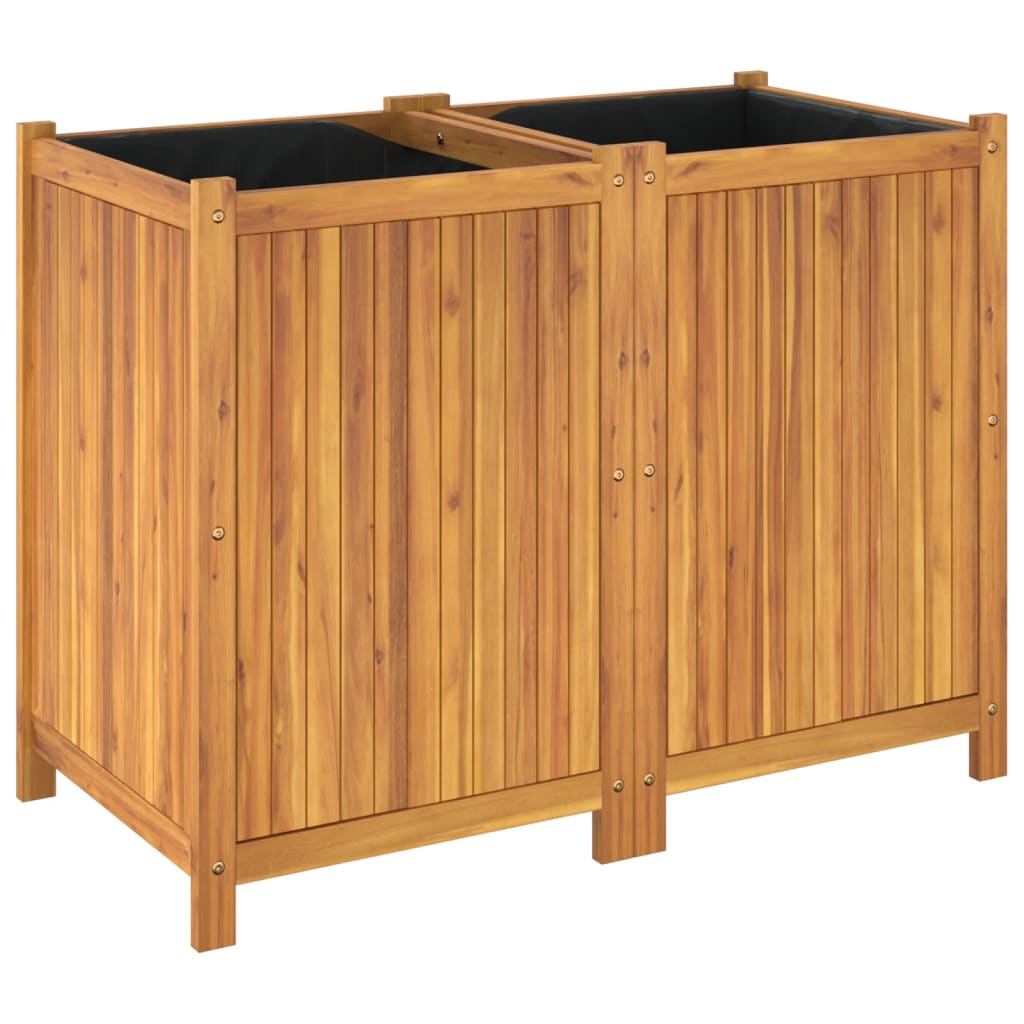 vidaXL Fioriera Giardino con Rivestimento 100x50x75 cm Massello Acacia