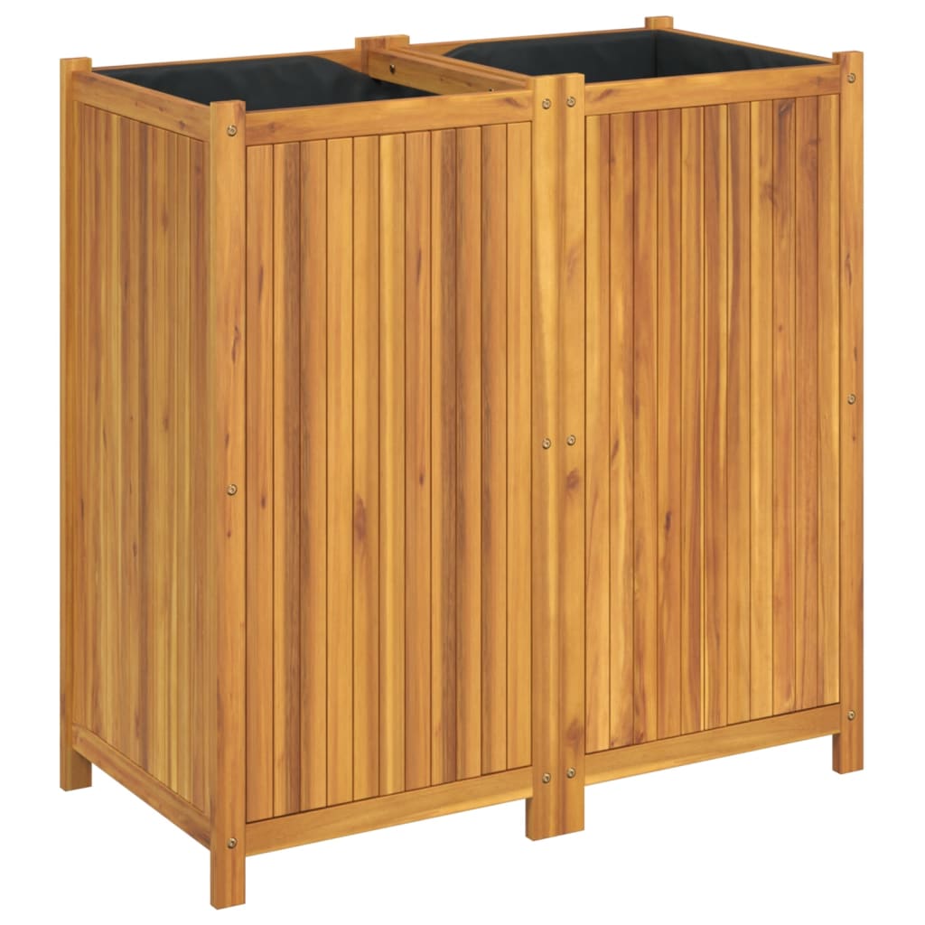 vidaXL Fioriera Giardino con Rivestimento 100x50x100cm Massello Acacia VIDAXL