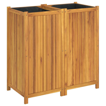 vidaXL Fioriera Giardino con Rivestimento 100x50x100cm Massello Acacia VIDAXL