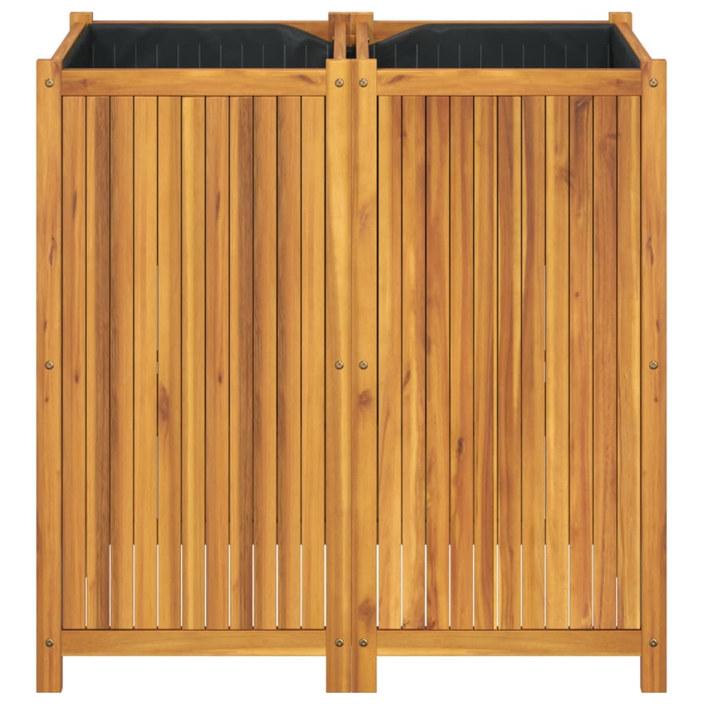 vidaXL Fioriera Giardino con Rivestimento 100x50x100cm Massello Acacia VIDAXL