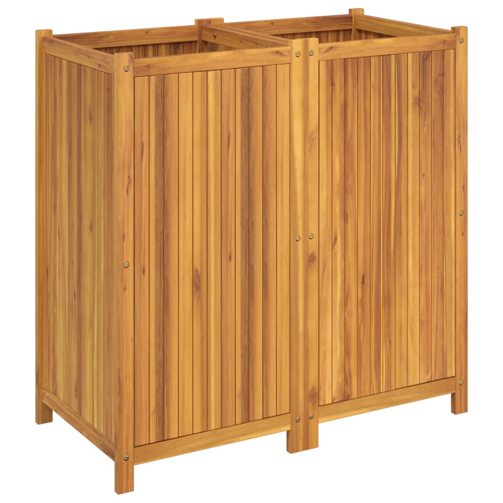 vidaXL Fioriera Giardino con Rivestimento 100x50x100cm Massello Acacia VIDAXL
