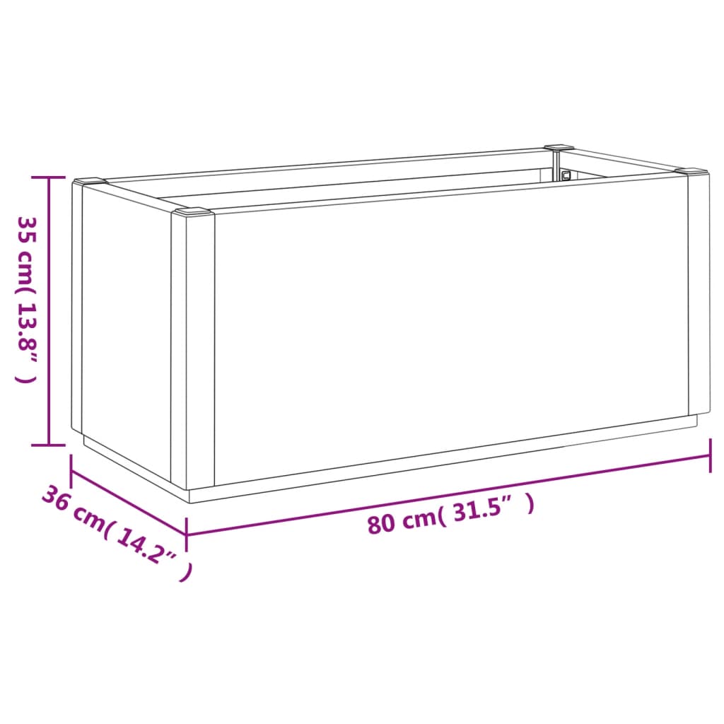 vidaXL Fioriera da Giardino Grigio Scuro 80x36x35 cm in PP VIDAXL