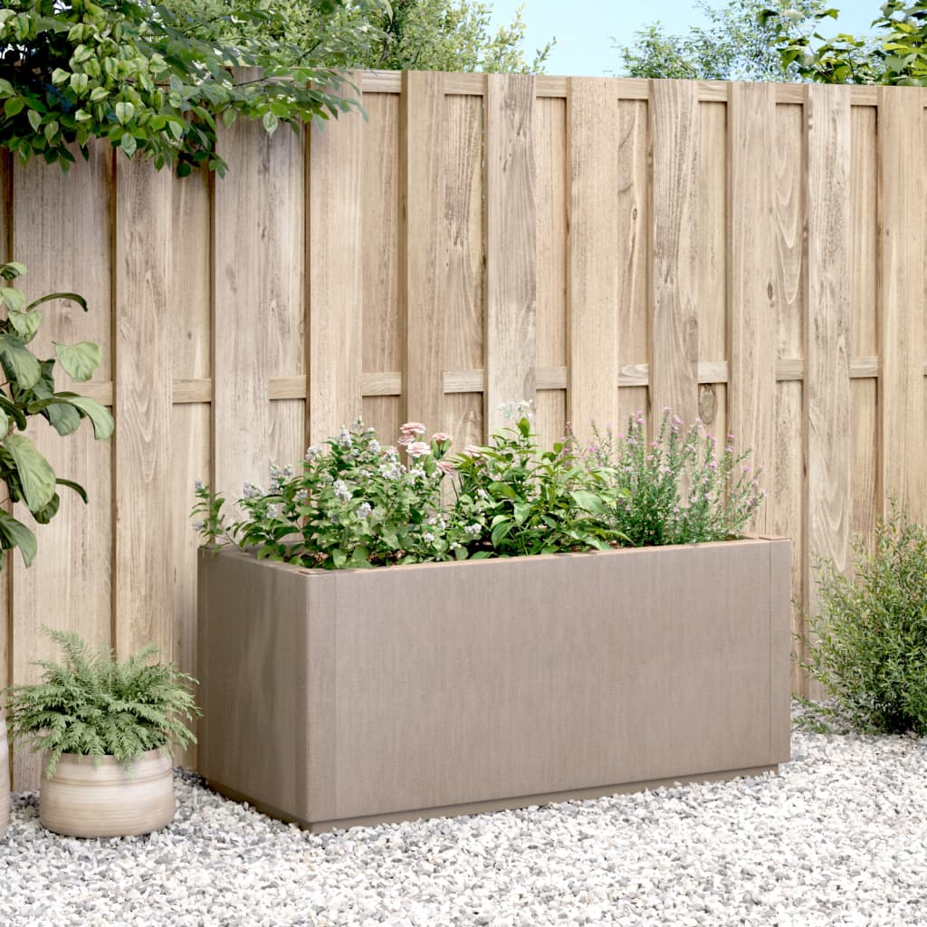 vidaXL Fioriera da Giardino Marrone Chiaro 80x36x35 cm in PP