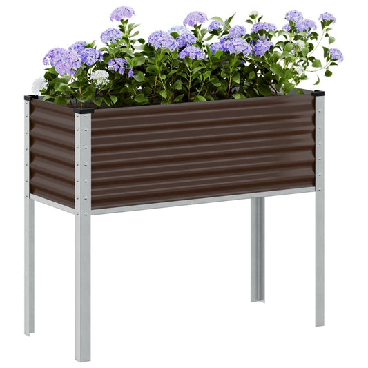 vidaXL Fioriera da Giardino Marrone 100x41x90 cm in Acciaio